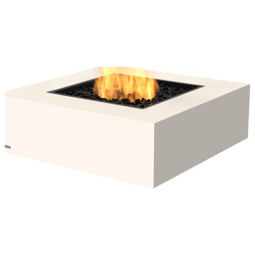 EcoSmart™ Base 40 Square Fire Table - Ethanol/Gas Fire Pit, Bone, Gas Burner (Lp/Ng)
