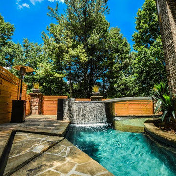 Unique Modern Pool & Spa with Floating Walkway