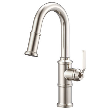 Kinzie Single Handle Pull-Down Prep Faucet, Stainless Steel