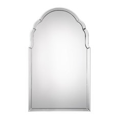 Gorgeous Frameless Venetian Arch Wall Mirror, Vanity Curved Glass Frame