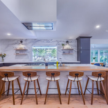 Eureka Calacatta Danby Marble Full-Height Backsplash