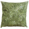 Green Spiral 18"x18" Silk Pillowcase, A Touch Of Envy