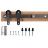 Traditional Unassembled Z Barn Door with Steel Rolling Hardware, Stained, 42"x84