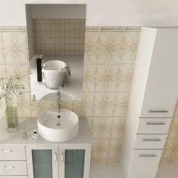 Abaco 39 inch Vessel Sink Bathroom Vanity Solid Wood Top White Finish - Bathroom Vanities And Sink Consoles