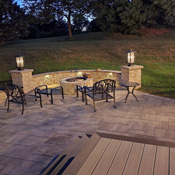 Patio, Firepit, and Custom Bar with Deck