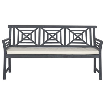 Safavieh Del Mar Indoor/Outdoor 3-Seat Bench, Ash Gray