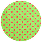 Andreas - Andreas Green and Pink Dots Trivet - Fun and whimsical, this Andreas 8" trivet is beautifully designed. It is crafted from high quality silicone over fabric, making it heat resistant up to 600 degrees Fahrenheit. Its non-slip design makes it useful as a trivet or pot holder to protect hands and surfaces from hot dishes without slipping or sliding. Keep it close at hand and easy to find, as its material sticks to most metal and glass surfaces, such as a refrigerator, window, or backsplash. Cleanup, too, is nearly effortless thanks to its dishwasher safe material. This multifunctional, fashionable, and innovative piece provides years of everyday use with style!