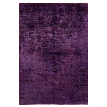 Vibrance, One-of-a-Kind Handmade Area Rug Purple, 6' 0" x 8' 10"