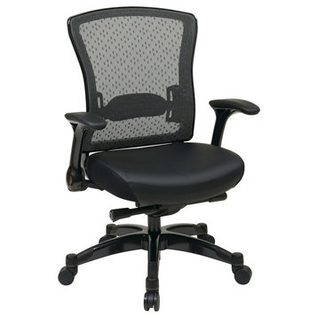 Executive Bonded Leather Back Chair With Flip Arms