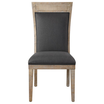 Uttermost 23440 Encore 20"W Wood Frame Accent Chair - Dark Gray / Sandstone