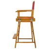 24" Director's Chair With Honey Oak Frame, Burgundy Canvas