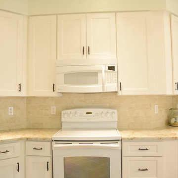 White on White kitchen with stylish backsplash!