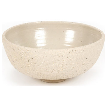 Pavel Pedestal Bowl-Natural Grog Ceramic