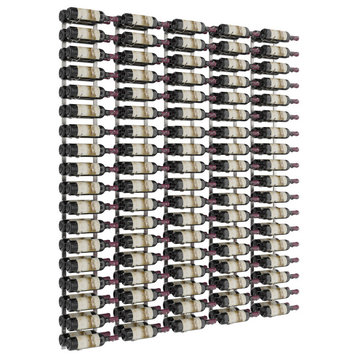 W Series Feature Wall Wine Rack Kit (metal wall mounted bottle storage), Brushed Nickel, 180 Bottles (Double Deep)