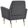 Inspired Home Holt Accent Chair Velvet/Linen 30Lx32Wx36H, Dark Gray
