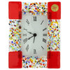 GlassOfVenice Murano Glass Venetian Alarm Clock Klimt - Red