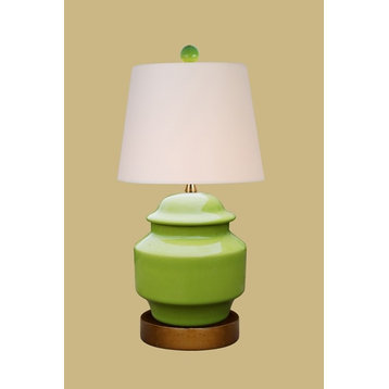 Porcelain Table Lamp, Green