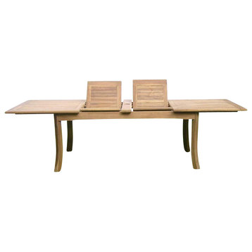 117" Double Extension Rectangular Dining Outdoor Teak Table