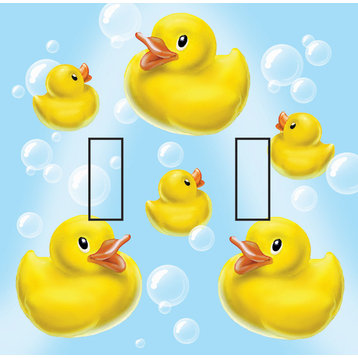 Rubber Ducky Double Toggle Peel and Stick Switch Plate Cover: 2 Units