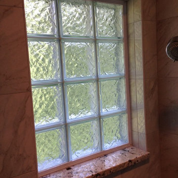 Glass block window in shower