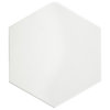 HexTile Ceramic Floor and Wall Tile, Glossy White, Sample