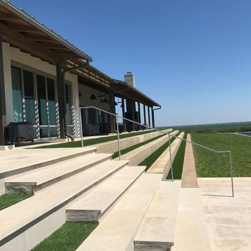 Smooth Cream Limestone Steps