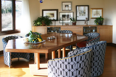 Mid-century modern dining room photo in Other