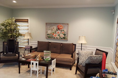Elegant family room photo in Philadelphia