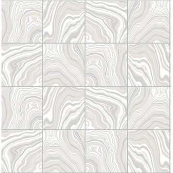 LN30608 Marbled Tile Quartz Gray Contemporary Self-Adhesive Vinyl Wallpaper