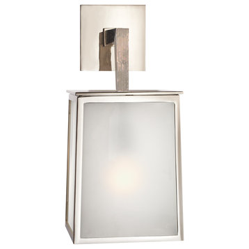Ojai Large Sconce in Polished Nickel with Frosted Glass