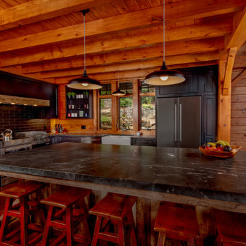 Charming Rustic Industrial Cottage Kitchen