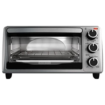 TO1303SB 4-Slice Toaster Oven, 14.5x8.8x10.8 inches, Stainless Steel/Black