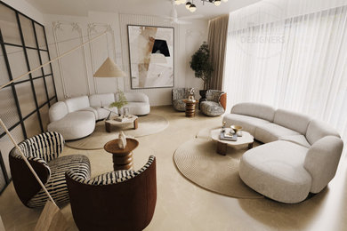 Example of an asian living room design in Delhi