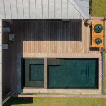 Pool with Green Egg Grilling Area
