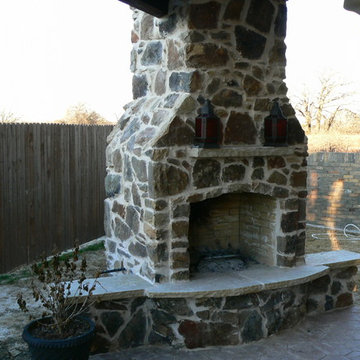 Custom Outdoor Kitchen w/ Fireplace - Feb. 2015