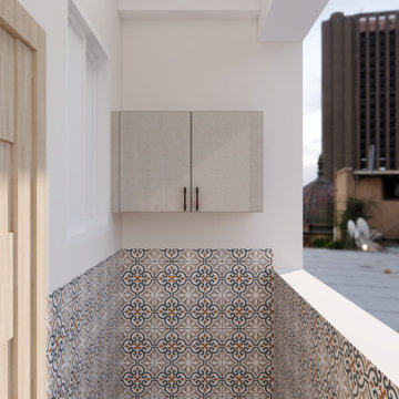 Outdoor Kitchen Utility Area with Tiling