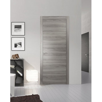 Pre-Hung Modern Interior Door 30 x 80 & Hardware | Planum 0010 Ginger Ash