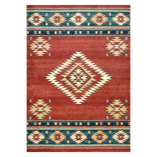 Nuloom Southwestern Tribal Diamond Area Rug Red 5x7.5