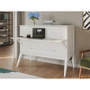 Northampton White Solid Wood Frame Full Size Murphy Bed Desk with Mattress