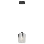 Artika - Artika Haze Contemporary Pendant Light, Matte Black (Bulb not included) - This pendant pairs a distinctive smoked chrome gradient with clear glass, artfully revealing the bulb for a sophisticated touch. Consider placing it in a sequence over a kitchen island or the vanity of your primary bathroom, enhancing the spaces with its elegant design.