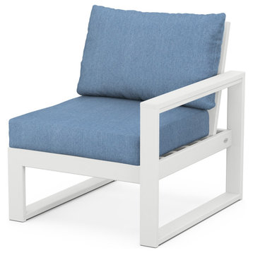EDGE Modular Right Arm Chair, White / Sky Blue