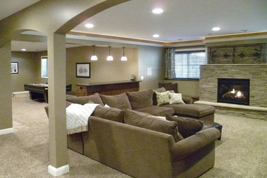 Trendy basement photo in Minneapolis