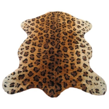 Faux Leopard Skin Pelt Rug, 40"x55"