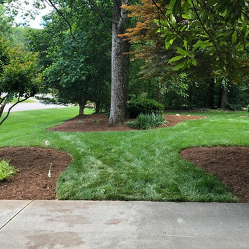 Mulching,pruning,sod, river rock, stepping stone installs