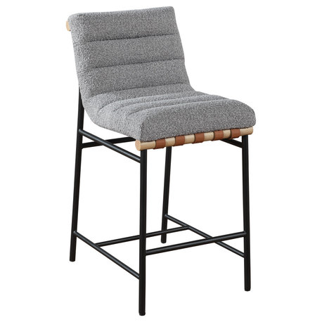 Lahni Boucle Fabric Counter Height Chair, Gray