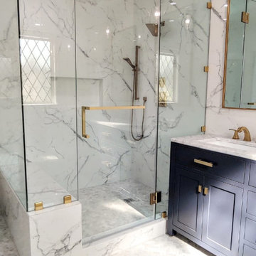 Navy Master Bathroom