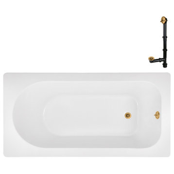 Streamline 60 in. x 32 in. Acrylic Drop-In Bathtub, Brushed Gold