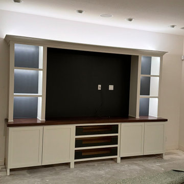 Painted Custom Built Entertainment Center