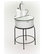 34" Tall Outdoor Antique Metal Sink Water Fountain, White
