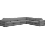 Meridian Furniture - Beckham Linen Textured Fabric 6-Piece Modular L-Shaped Sectional, Grey - Liven up your living space with this Beckham grey durable linen polyester fabric sectional. Its grey color complements any contemporary home decor, while its durable linen and polyester fabric upholstery provides you with a soft and comfortable place to sit. This sectional is modular, so you can create infinite configurations, which are easily attached using the attachment latch underneath. Its linen, wood, and foam construction guarantees stability for years to come.